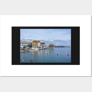 Vevey on the lake Geneva in Switzerland Posters and Art